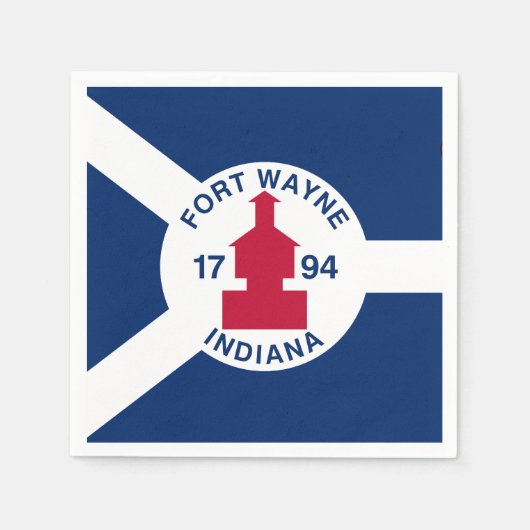 Flag Fort Wayne, Indiana Napkins Servet (Voorkant)