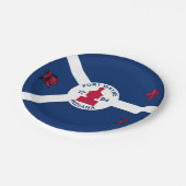 Flag Fort Wayne, Indiana Paper Borden Papieren Bordje (Gekanteld)