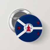 Flag Fort Wayne, Indiana Pinback Button (Voorkant /achterkant)