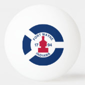 Flag Fort Wayne, Indiana Ping-Pong Ball (Achterkant)