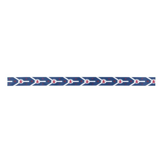 Flag Fort Wayne, Indiana Satin Ribbon Satijnen Lint (Voorkant)