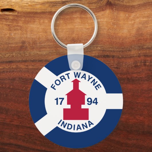 Flag Fort Wayne, Indiana Sleutelhanger (Voorkant)
