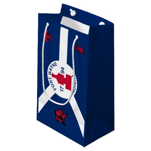 Flag Fort Wayne, Indiana Small Gift Bag Klein Cadeauzakje (Voorkant Gekanteld)