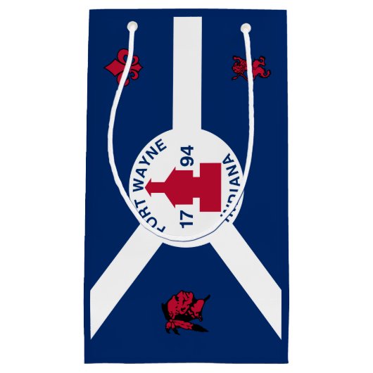Flag Fort Wayne, Indiana Small Gift Bag Klein Cadeauzakje (Voorkant)