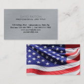 Flag geborsteld metaal USA | Patriottisch militair Visitekaartje (Voorkant / Achterkant)