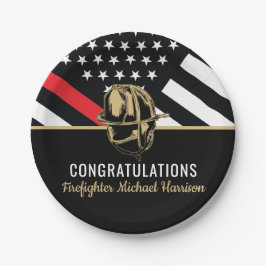 Flag Graduparty van de brandweeracademie Papieren Bordje