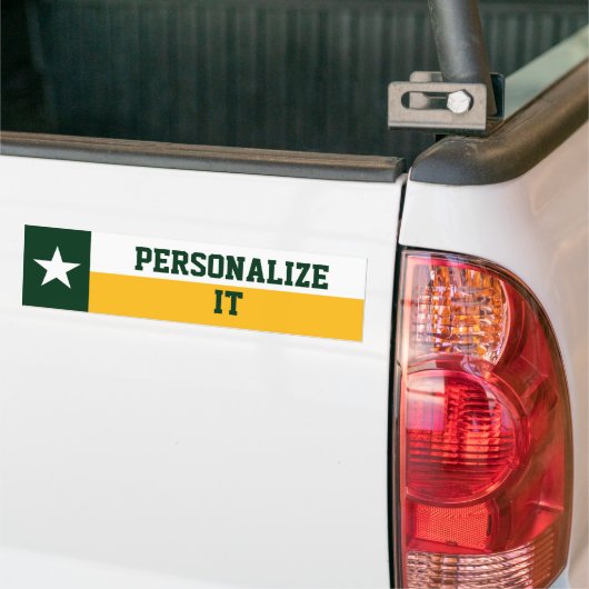 Flag Green and Gold Texas Bumpersticker (Op Truck)