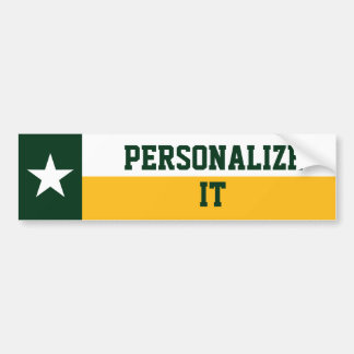 Flag Green and Gold Texas Bumpersticker