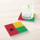 Flag Guinee-Bissau Glazen Onderzetter (Schuin)