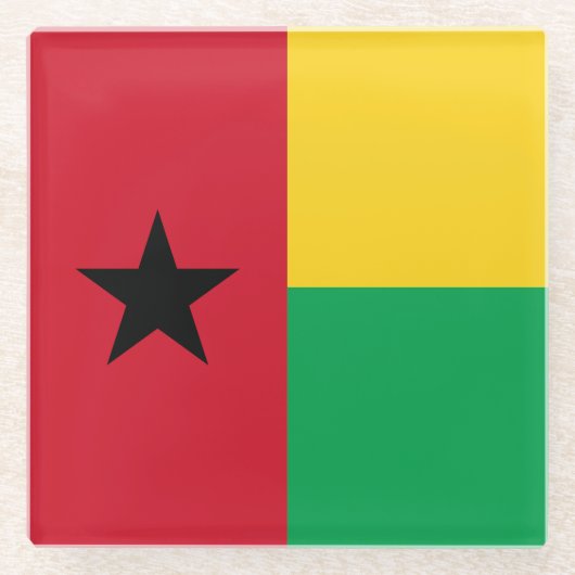 Flag Guinee-Bissau Glazen Onderzetter (Voorkant)