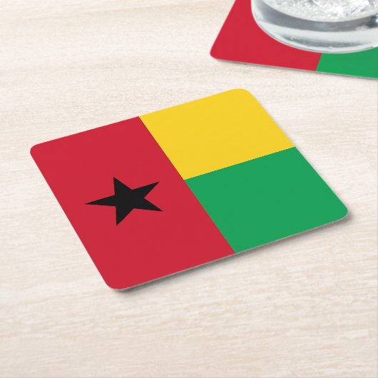 Flag Guinee-Bissau Kartonnen Onderzetters (Schuin)