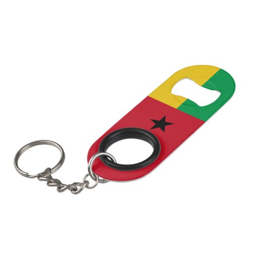 Flag Guinee-Bissau Mini Flessenopener (Voorkant Gekanteld)
