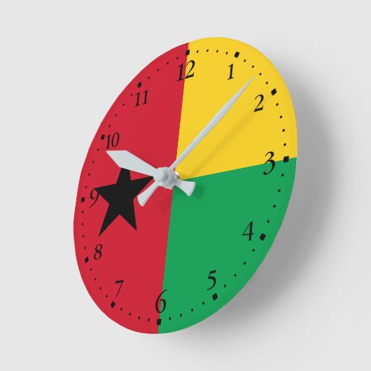 Flag Guinee-Bissau Ronde Klok (Hoek)