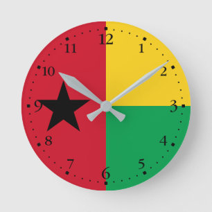 Flag Guinee-Bissau Ronde Klok