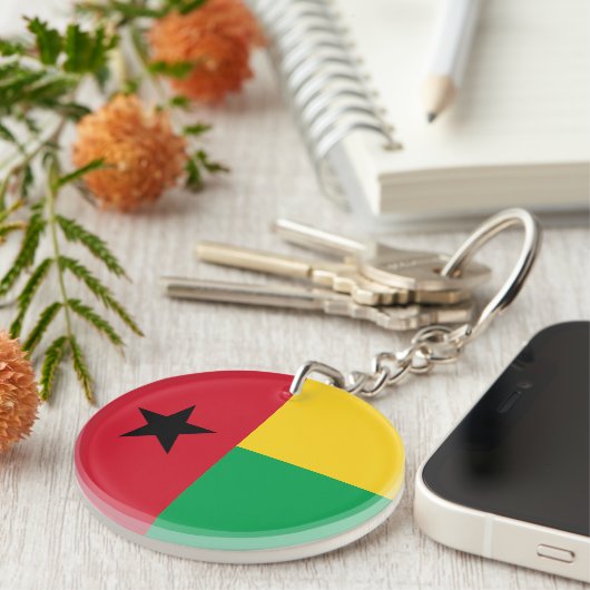 Flag Guinee-Bissau Sleutelhanger (Voorkant Rechts)