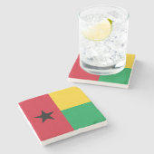 Flag Guinee-Bissau Stenen Onderzetter (Zijkant)