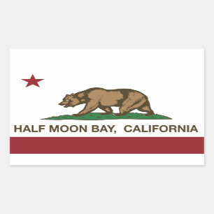 Flag halve maan bij Californië Rechthoekige Sticker