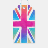Flag Happy Birthday bij Waterverf Union Jack Cadeaulabel (Achterkant)