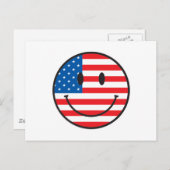 Flag Happy Face van de Verenigde Staten Briefkaart (Voorkant / Achterkant)