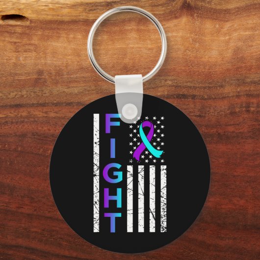 Flag Happy Suicide Awareness Support Gra Sleutelhanger (Voorkant)