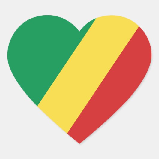 Flag Heart Sticker Congo-Brazzaville (Voorkant)