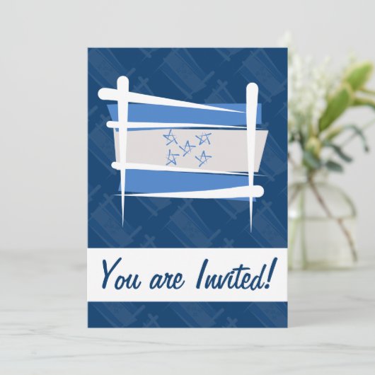 Flag Honduras Brush Kaart (Staand voorkant)