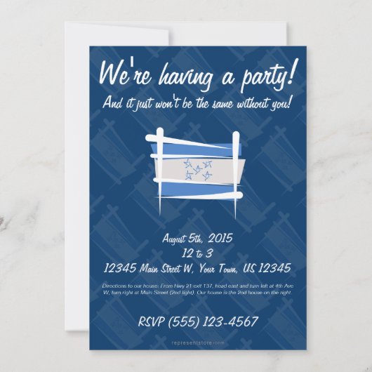 Flag Honduras Brush Kaart (Achterkant)