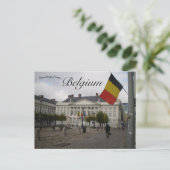 Flag in Martyrs Square Brussels Belgium Briefkaart (Staand voorkant)
