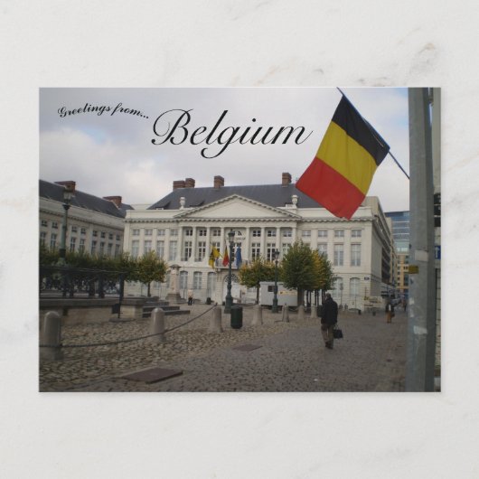 Flag in Martyrs Square Brussels Belgium Briefkaart (Voorkant)