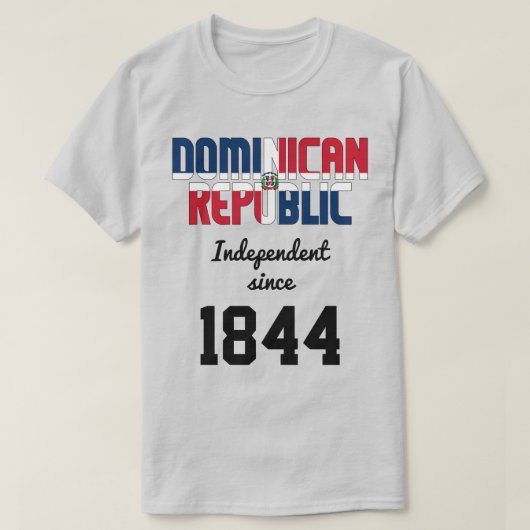 Flag Independence Celebration van de Dominicaanse  T-shirt (Design voorkant)