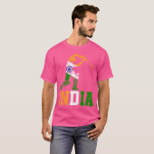 Flag India Cricket Supporters Cool Indian Cricket  T-shirt (Voorkant volledig)