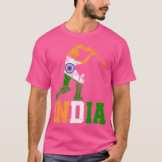 Flag India Cricket Supporters Cool Indian Cricket  T-shirt (Voorkant)