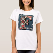 Flag Letter F Roses Freedom Monogram T-shirt (Voorkant)