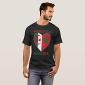 Flag Love Marokko Algerije, ik hou van Marokko Alg T-shirt (Voorkant volledig)