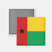 Flag Magnet uit Guinee-Bissau (Voorkant / Achterkant)