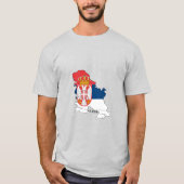 Flag map of Serbia T-shirt (Voorkant)