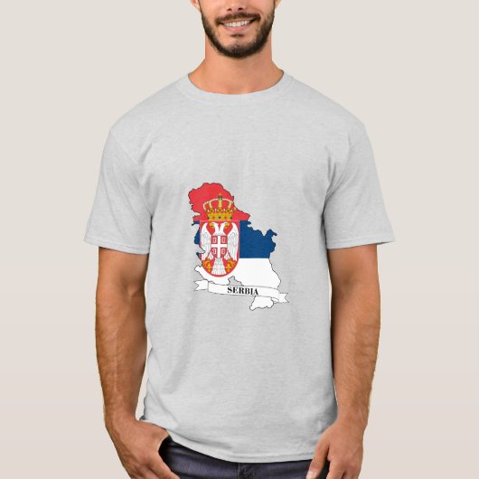 Flag map of Serbia T-shirt (Voorkant)