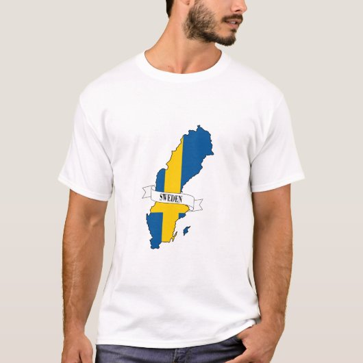 Flag map of Sweden T-shirt (Voorkant)