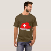 Flag map of Switzerland T-shirt (Voorkant volledig)