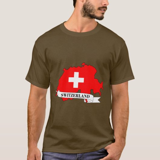 Flag map of Switzerland T-shirt (Voorkant)
