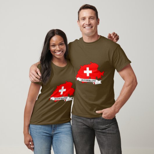  Flag map of Switzerland T-shirt (Unisex)