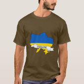 Flag map of Ukraine T-shirt (Voorkant)