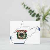 Flag Map West Virginia Briefkaart (Staand voorkant)