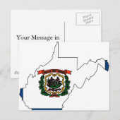 Flag Map West Virginia Briefkaart (Voorkant / Achterkant)