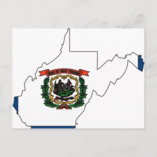 Flag Map West Virginia Briefkaart (Voorkant)