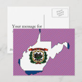 Flag Map West Virginia Briefkaart (Voorkant / Achterkant)