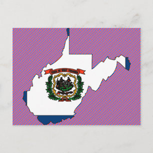Flag Map West Virginia Briefkaart