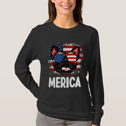 Flag Merica French Bulldog 66 T-shirt (Voorkant)