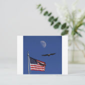 Flag Moon Eagle Briefkaart (Staand voorkant)