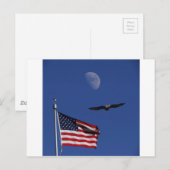Flag Moon Eagle Briefkaart (Voorkant / Achterkant)